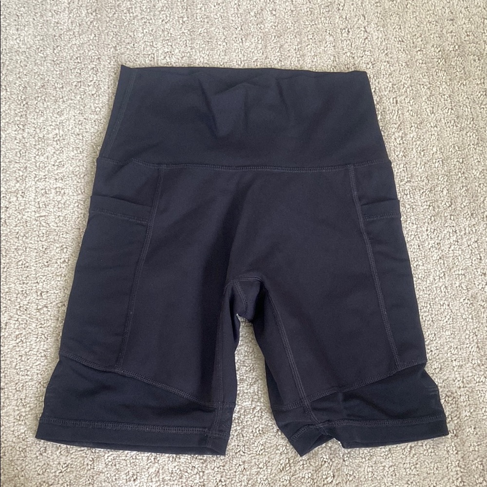 Black High-Waisted Bike Shorts